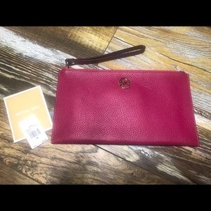 Authentic Michael Kors Ultra Pink Leather Clutch